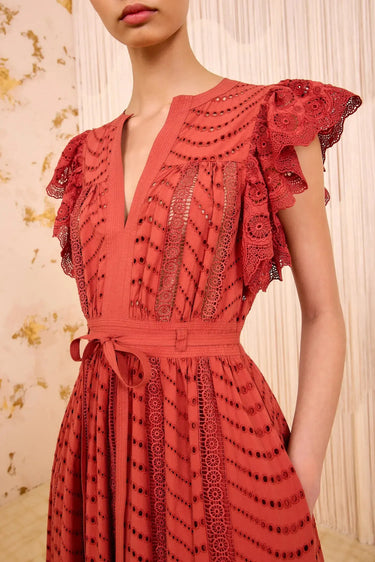 Olga Flutter Sleeve Midi Dress-Dresses-Ulla Johnson-Debs Boutique